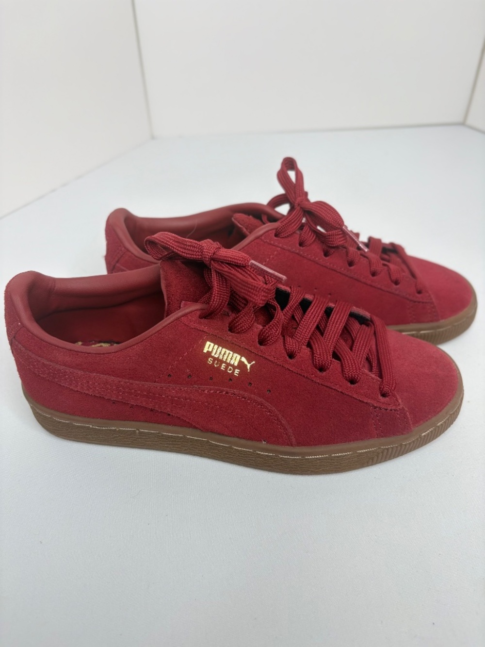 Puma Suede Classic Burgundy Oxblood Gum Sole Sneakers